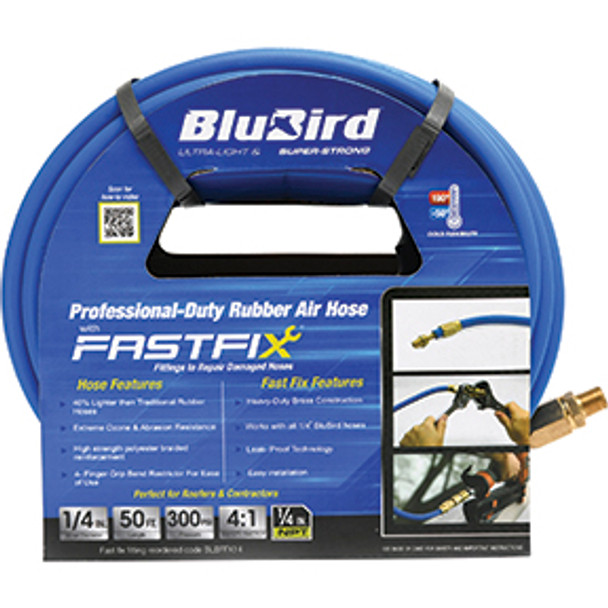 BluBird Rubber Air Hose Fastfix Edition 1/4in x 50ft BB1450-FX