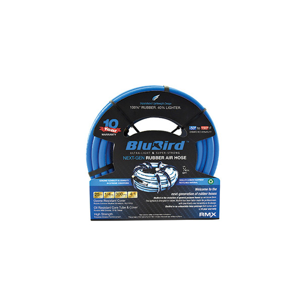 BluBird Rubber Air Hose Assembly 1/4in x 25ft BB1425
