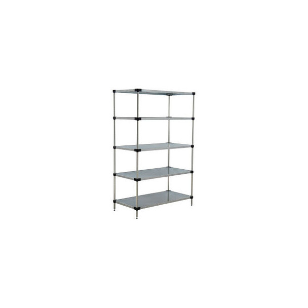 Nexel 5 Shelf Galvanized Steel Solid Shelving Unit Starter 54""W x 24""D x 63""H
