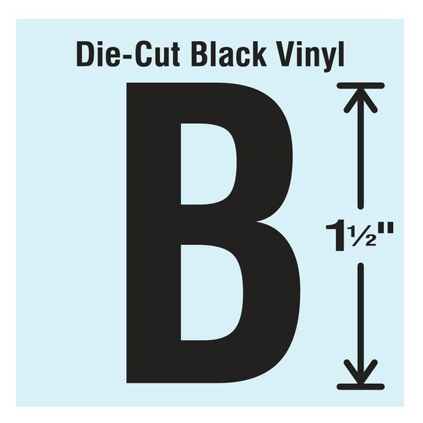 Stranco LetterLabel,Vinyl,1-1/2inH,7/8inW,PK10 DBV-1.5-B-10