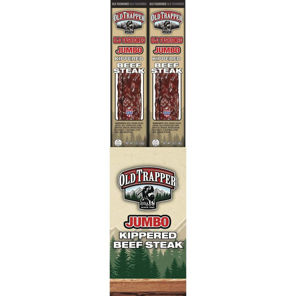 Old Trapper Old Fashioned Kippered Steak Jerky 40140T Pack of 12