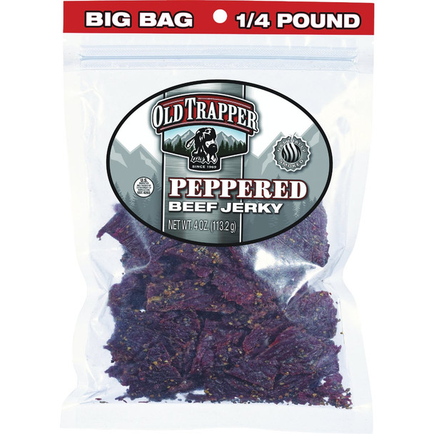 Old Trapper 4 Oz. Peppered Beef Jerky 22225T Pack of 8