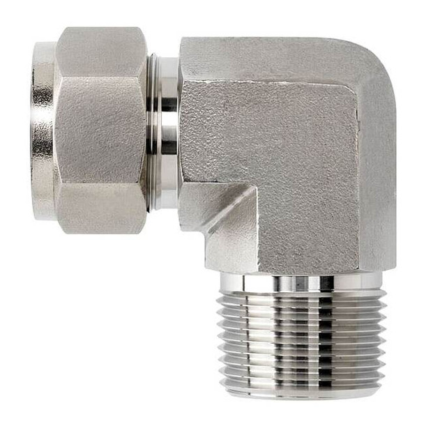 Brennan Industries Elbow, SS, Comp. 1/4 in, MNPT 1/8 in N2501-04-08-SS