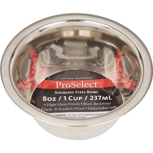 Boss Pet ProSelect 8 Oz. Heavy Stainless Steel Mirror Finish Dog Bowl ZW150 08