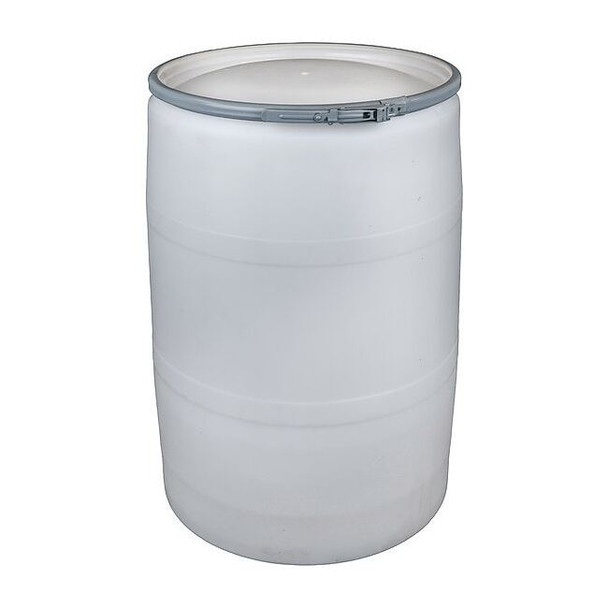Open Head Transport Drum, Polyethylene, 55 gal, Unlined, White