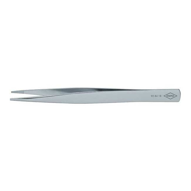 Knipex Tweezers, Mount, Rect, Blunt, Serrated, 5 In 92 84 18