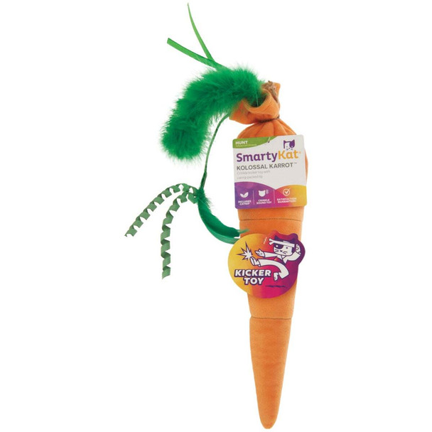 SmartyKat Kolossal Karrot Plush Catnip Kicker Cat Toy 38056-99997-024