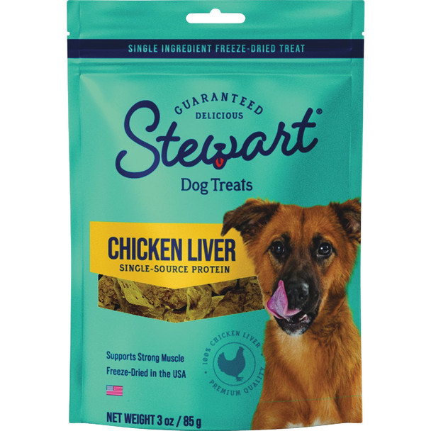 Stewart 3 Oz. Pouch Freeze-Dried Chicken Liver Dog Treat 400962