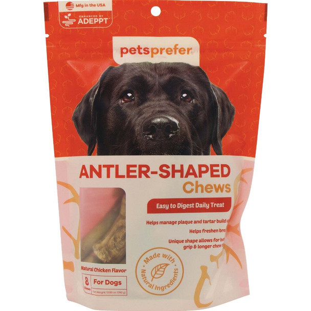 Pets Prefer Antler-Shaped Large Dog Chews (8-Count) 99-210