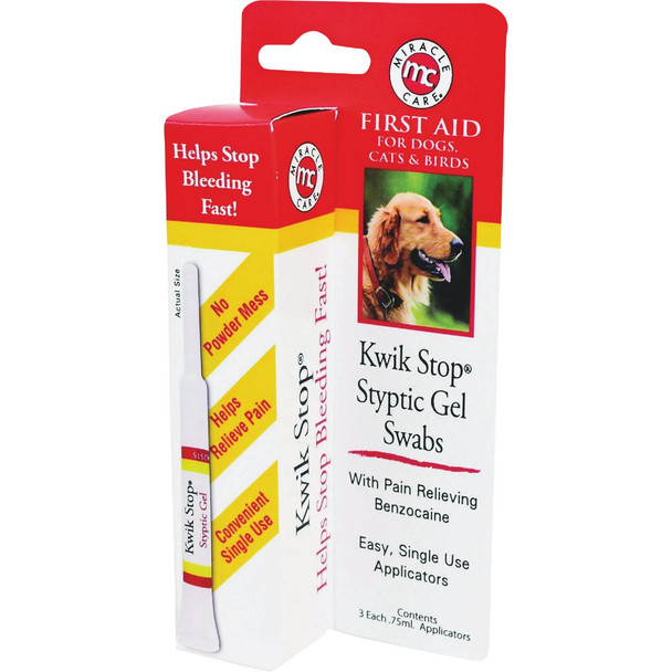 Miracle Care Kwik-Stop Styptic Gel Swab (3-Pack) 423601