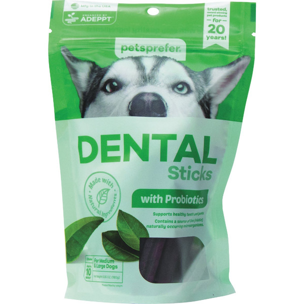 Pets Prefer Dental Sticks with Probiotics (10-Count) 99-180