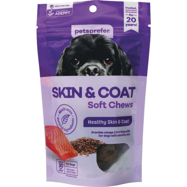 Pets Prefer Skin & Coat Soft Dog Chews (30-Count) 99-095