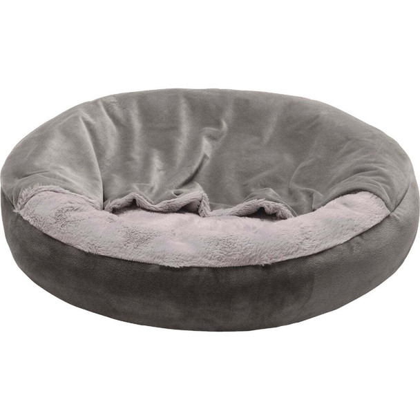 FurHaven Small Velvet & Wave Fur Hooded Donut 12253497