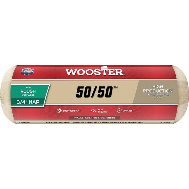 Wooster 50/50 9 In. x 3/4 In. Knit Fabric Roller Cover R296-9