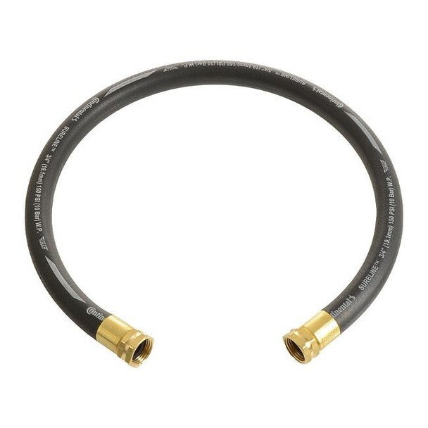5/8 in ID x 6 ft L Garden Leader Hose, EPDM Tube, Black, Brass x Brass Fitting