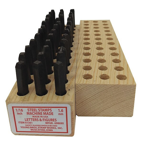 Young Bros Stamp Works Hand Stamp Kit, Letter/Number Set 01361