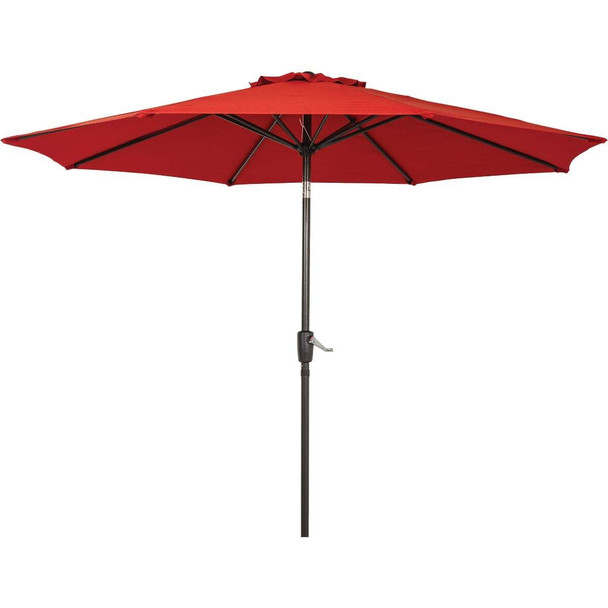 Outdoor Expressions 9 Ft. Aluminum Tilt/Crank Crimson Red Patio Umbrella 862182