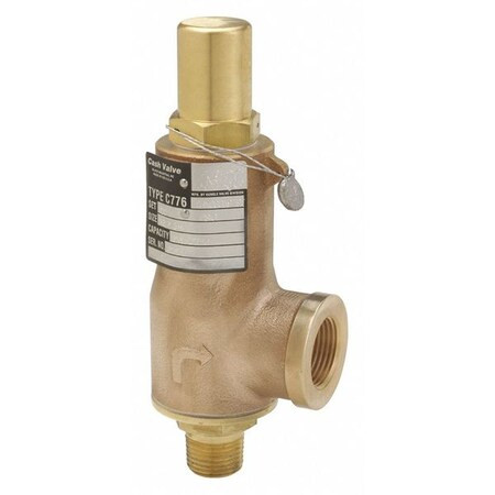 Cash Valve Relief Valve,Bronze,150 psi,6-43/64"H C776BDCDK01-KM8-0150