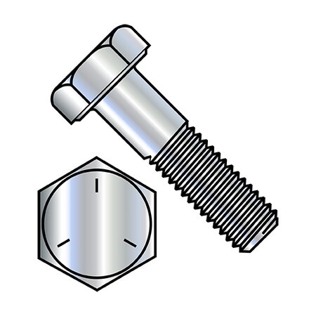 Grade 5, 5/8"-18 Hex Head Cap Screw, Zinc Plated Steel, 2-1/2 in L, 125 PK