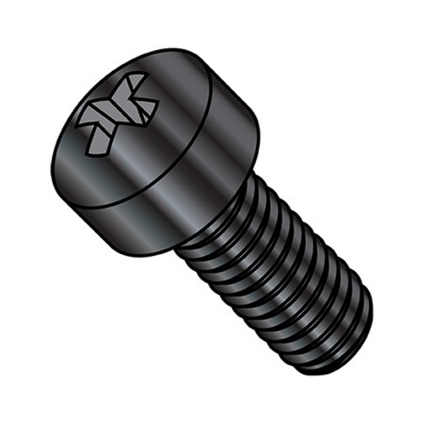 #8-32 x 1/2 in Phillips Fillister Machine Screw, Black Oxide Steel, 10000 PK