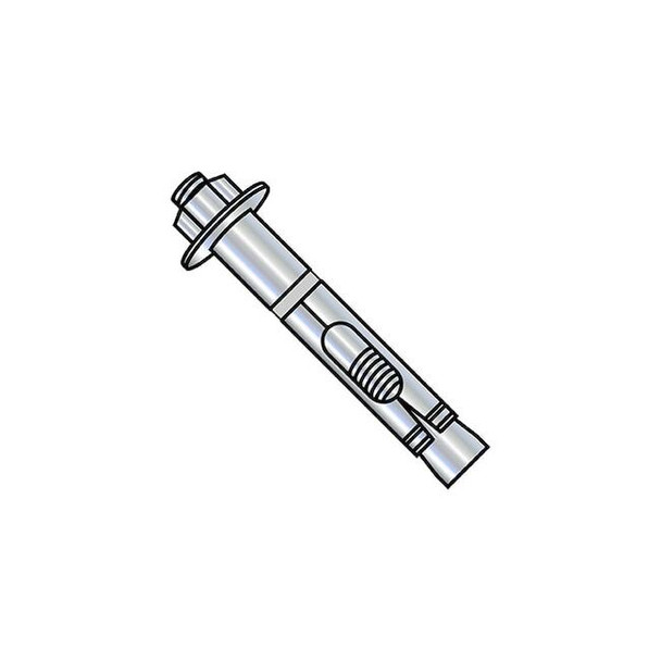 Sleeve Anchor, 5/16" Dia., 1-1/2" L, Steel Zinc Plated, 100 PK
