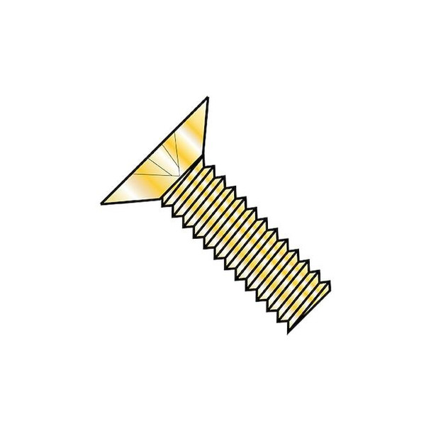 #4-40 x 3/16 in Phillips Flat Machine Screw, Zinc Yellow Steel, 10000 PK