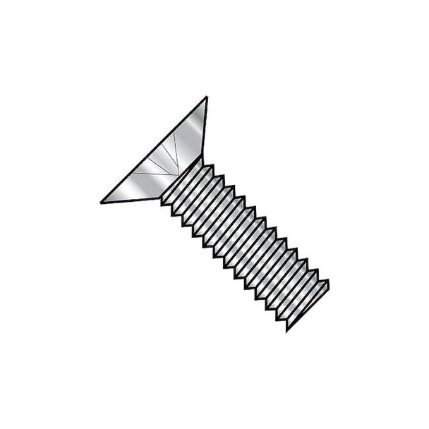 #0-80 x 1/2 in Phillips Flat Machine Screw, Plain Steel, 5000 PK