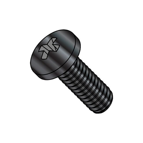 M2-0.40 x 5 mm Phillips Pan Machine Screw, Black Oxide Steel, 5000 PK