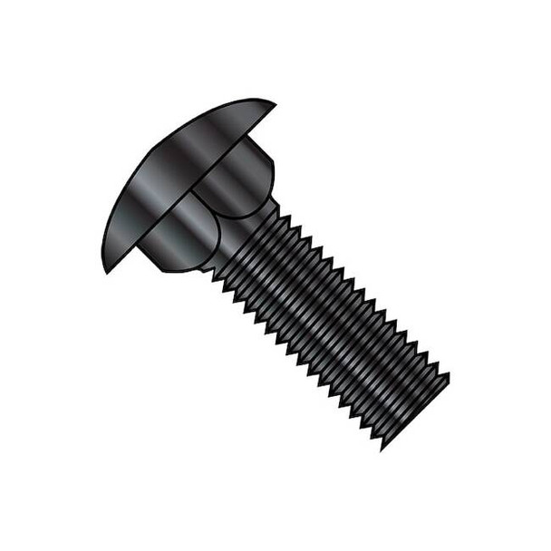 Carriage Bolt, Square Neck, Steel, Black Zinc Plated, 1500 PK