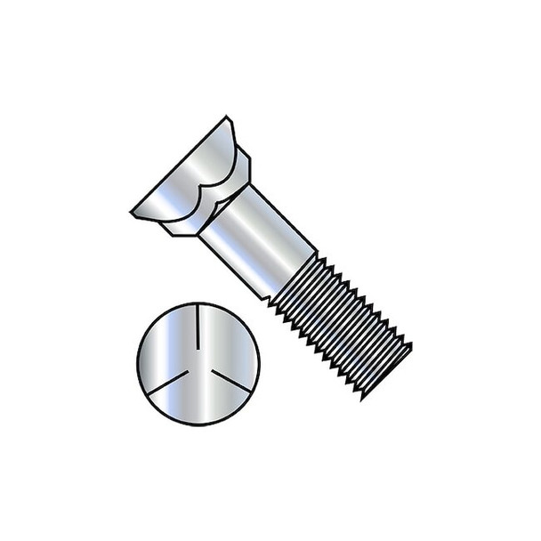 Plow Bolt, 1/2"-13 Thrd Sz, 3" L, Steel, Zinc Plated, 225 PK