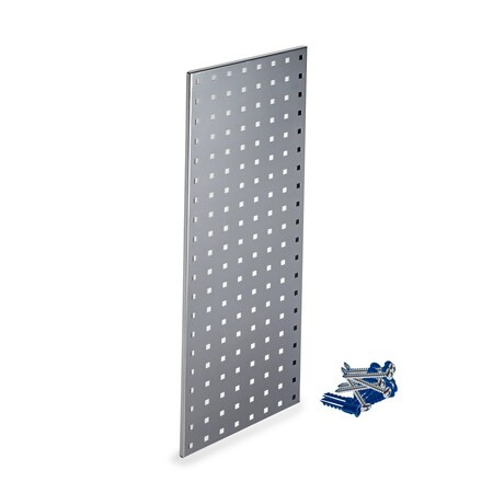 (1) 30 In. W x 12 In. H Silver Epoxy 18-Gauge Steel Square Hole Pegboard Strip
