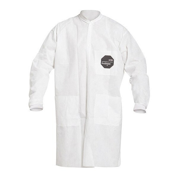 ProShield 10 Disposable Lab Coat, ProShield(R), Snaps Closure, White, L, 30 PK