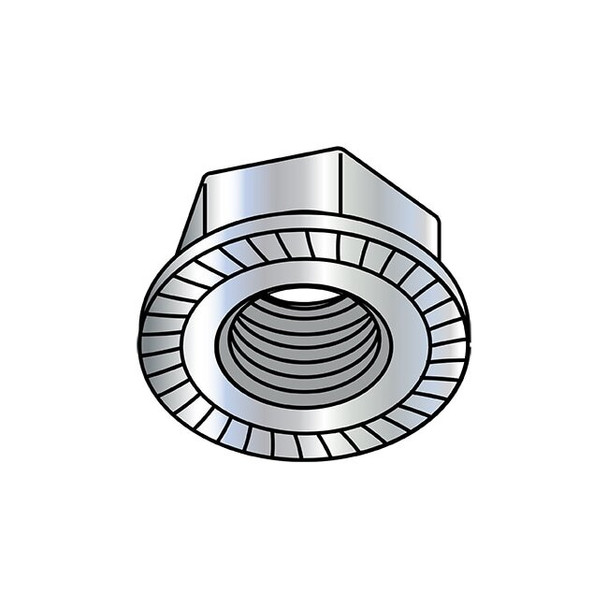 Lock Nut, 1/4"-28, Steel, Case Hardened, Zinc Baked, 0.14 in Ht, 2000 PK