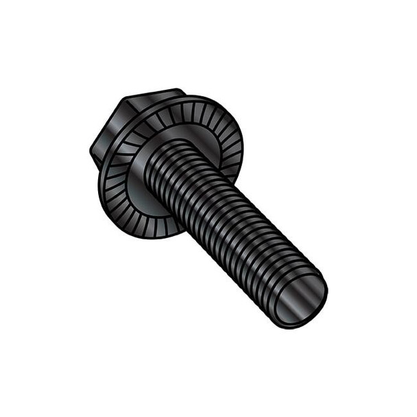 1/4-20in x 1-1/4in Flange Bolts, Black Oxide Steel, 1500 PK