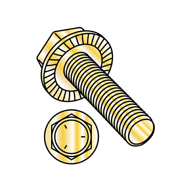 5/16-18in x 5/8in Flange Bolts, Yellow Steel Zinc, 1500 PK