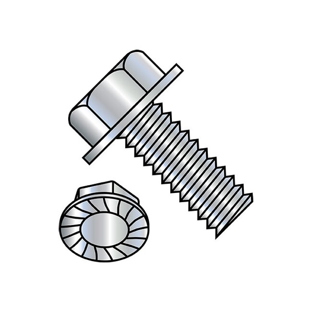 1/4"-20 x 1-1/2 in Hex Hex Machine Screw, Zinc Plated Steel, 1250 PK