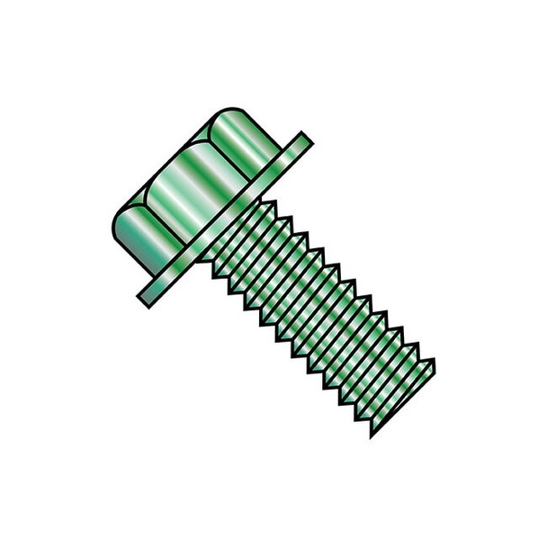 #10-32 x 3/8 in Hex Hex Machine Screw, Zinc Plated Steel, 7000 PK
