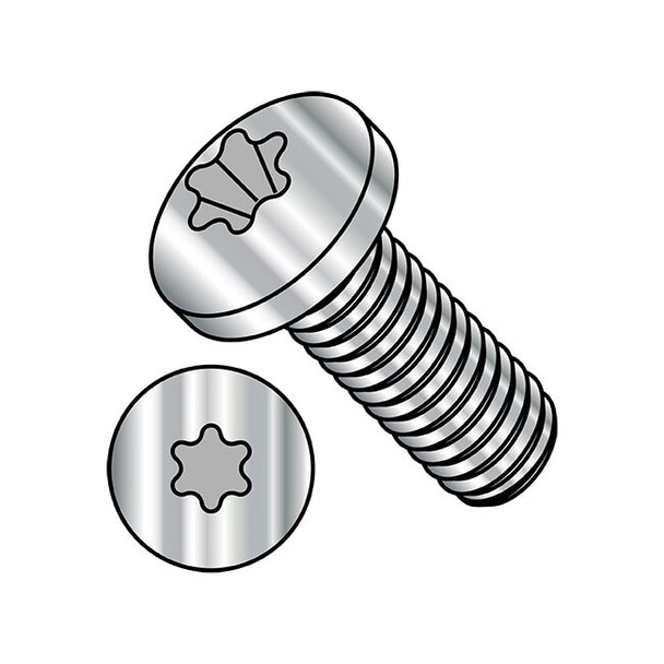 #10-24 x 1/4 in Torx Pan Machine Screw, Plain Steel, 4500 PK