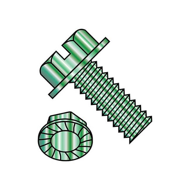 #8-32 x 1/4 in Slotted Hex Machine Screw, Zinc Plated Steel, 10000 PK
