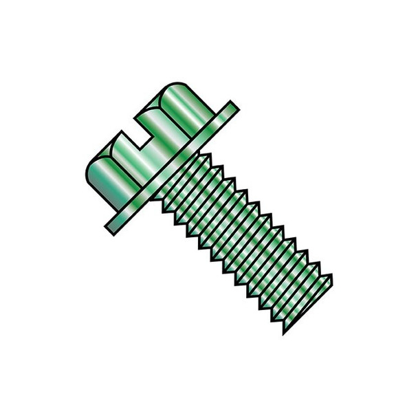#8-32 x 3/8 in Slotted Hex Machine Screw, Zinc Plated Steel, 10000 PK