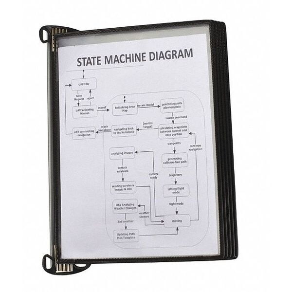 Tarifold T-Pro Magnetic Wall Unit,5 Pockets,Blk TP920306