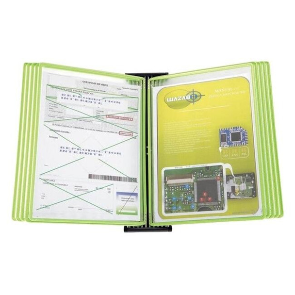 Tarifold Wall Unit Blk Line ST,5 Blk/5 Gn,Pockets WBL291