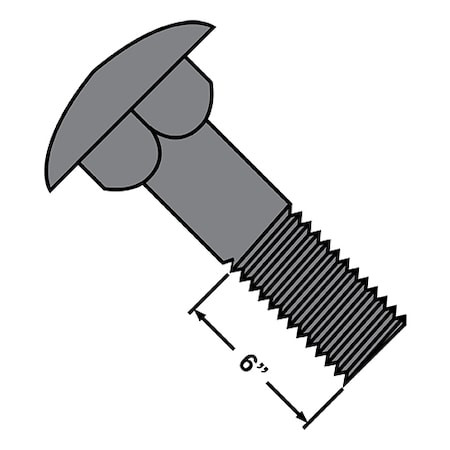 Carriage Bolt, Square Neck, Steel, Hot Dipped Galvanized, 30 PK
