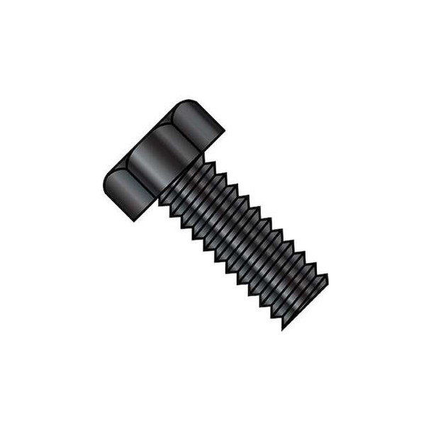 #10-24 x 3/4 in Hex Hex Machine Screw, Black Oxide Steel, 5000 PK
