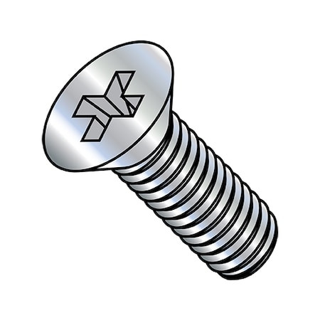 #10-32 x 3 in Phillips Flat Machine Screw, Zinc Plated Steel, 1000 PK