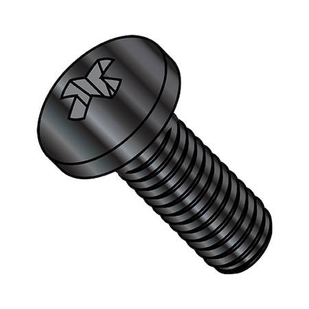 #12-24 x 3/4 in Phillips Pan Machine Screw, Black Oxide Stainless Steel, 1000 PK