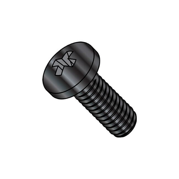 #12-24 x 3/4 in Phillips Pan Machine Screw, Black Oxide Stainless Steel, 1000 PK