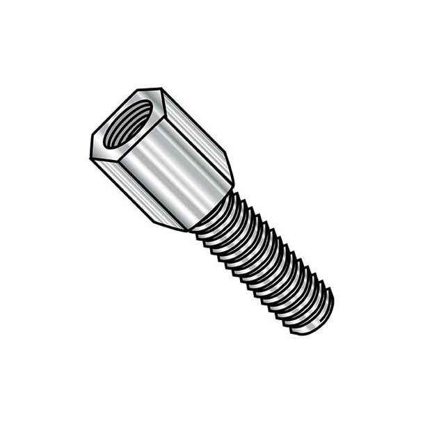 Jack Screw Standoff, #4-40 Thrd Sz, 3/16 in L, Stainless Steel Plain, 500 PK