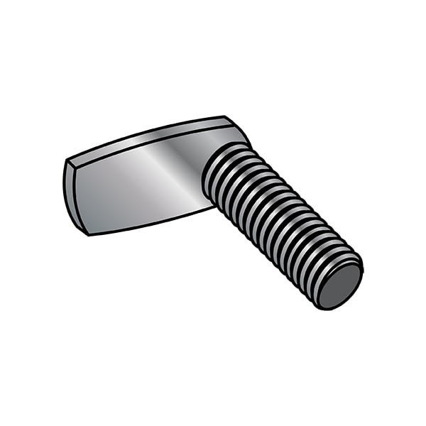 Weld Stud, #8-32, 0.625 in, Right-Angle, Steel, Plain Finish, 1000 PK