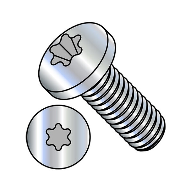 #10-24 x 3/8 in Torx Pan Machine Screw, Zinc Plated Steel, 8000 PK